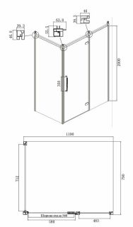 Душевой уголок Ambassador Royal 18015110-L 120x80см хром/прозрачное с рисунком